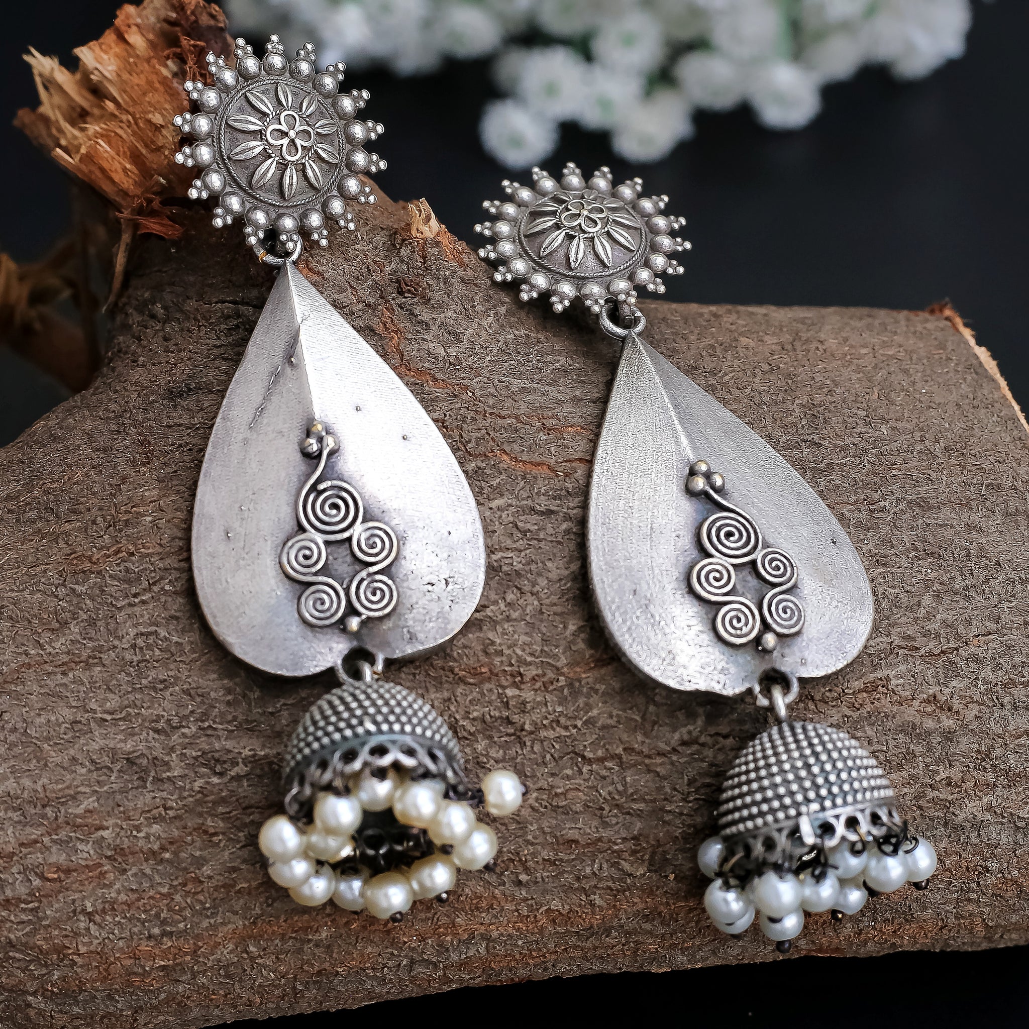 Reeti Silver Replica Earrings