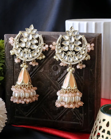 Nikhat Kundan Meenakari Jhumkas