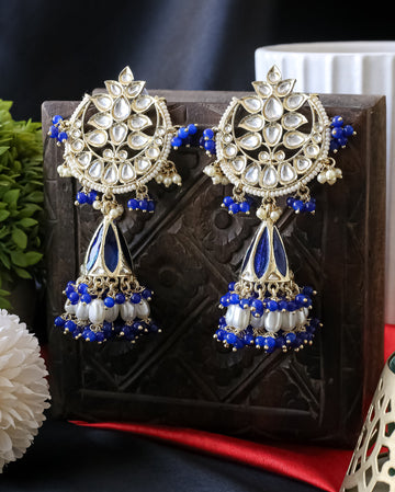 Nikhat Kundan Meenakari Jhumkas