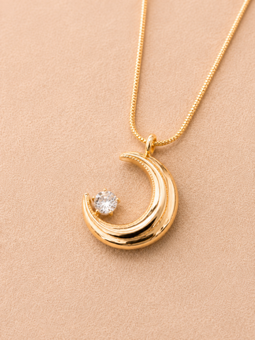 Crescent Charm Pendant Necklace
