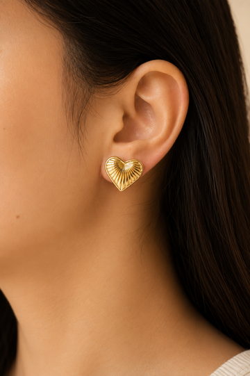 Ray of Heart Studs