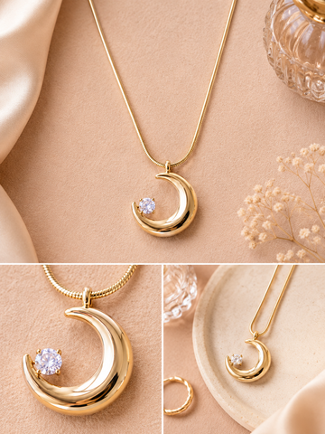 Crescent Charm Pendant Necklace
