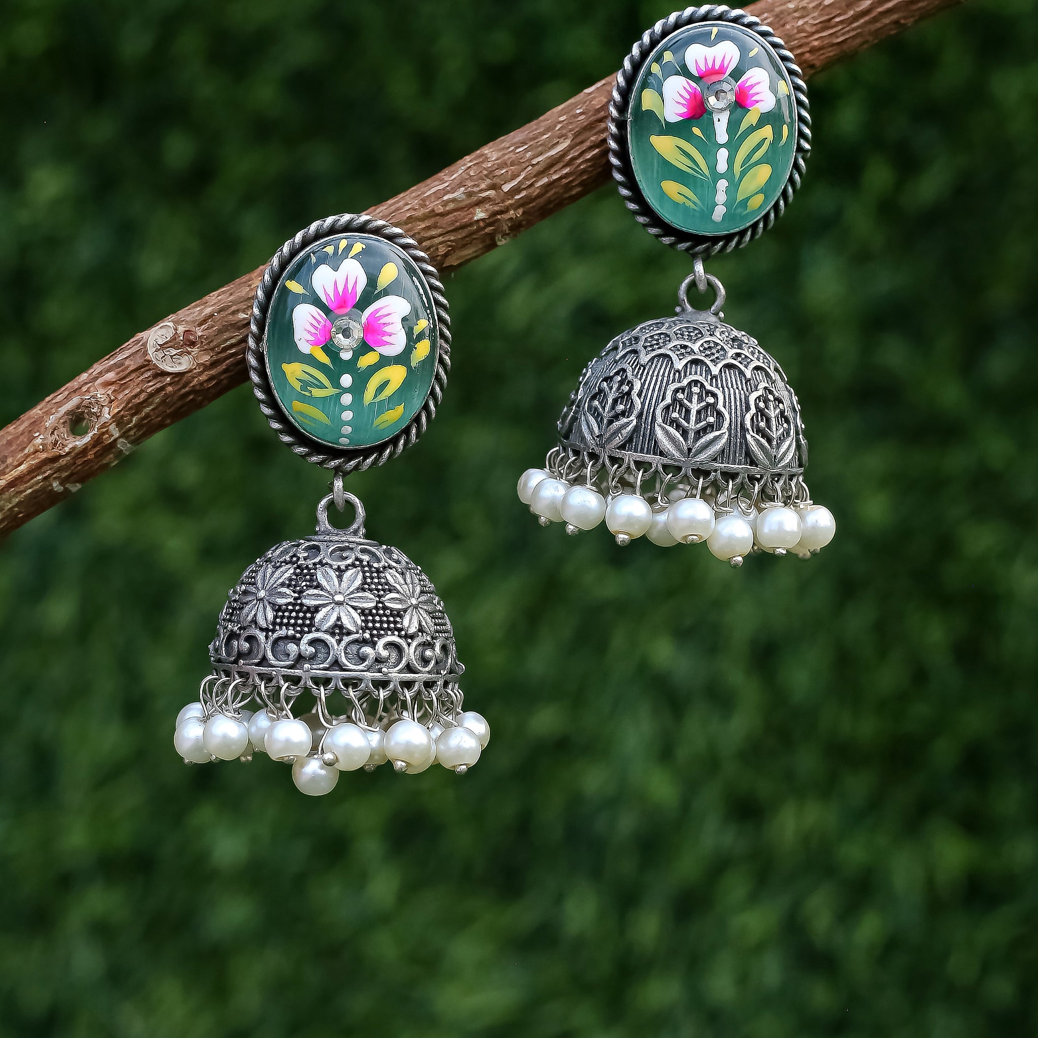 Nayantara Hand Painted Jhumki