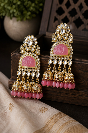 Baani Pink Chandbali