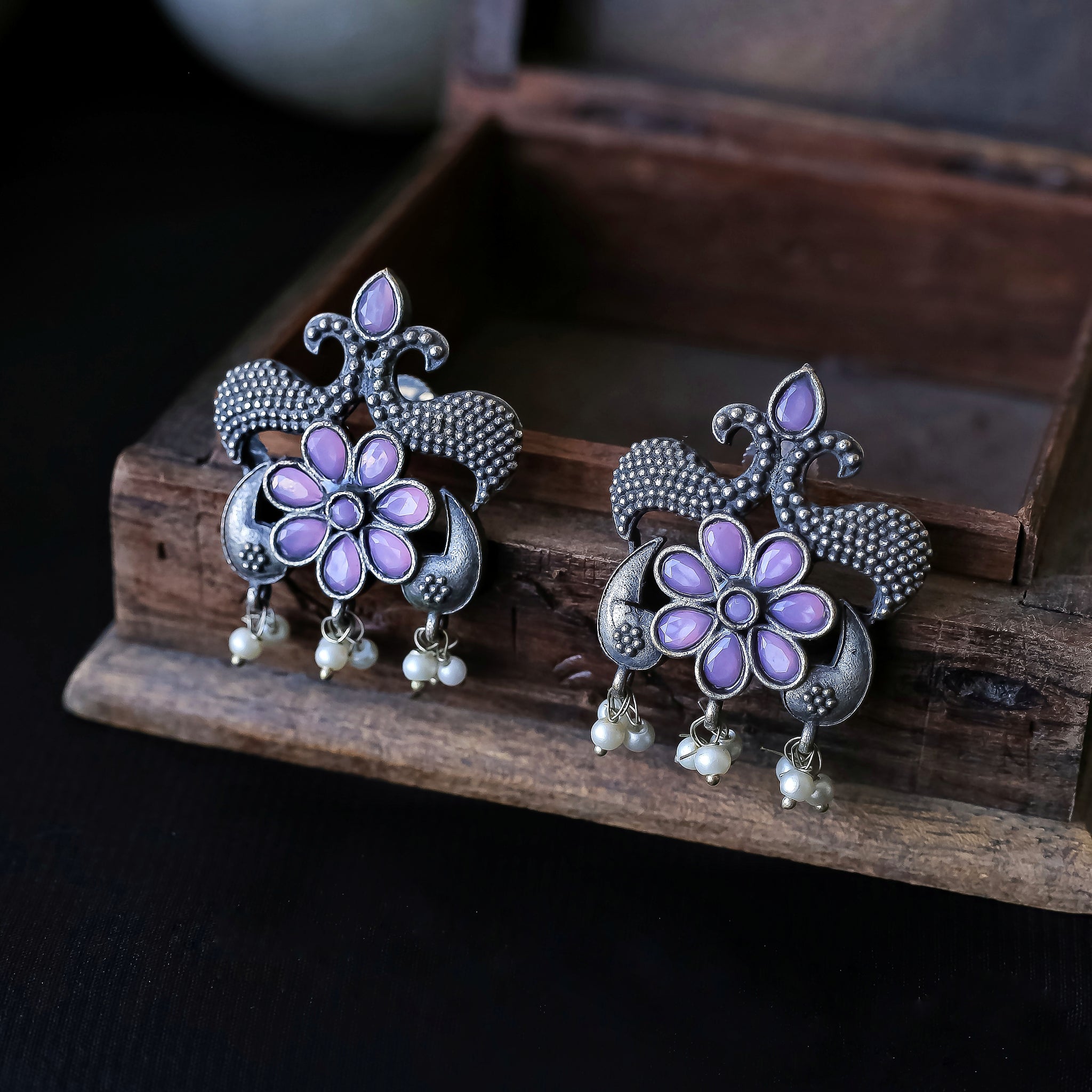 Atrika Silver Replica Earrings